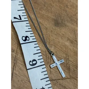 Sterling Silver Cross Necklace With Delicate Chain 18 Inch Length Timeless Relig thumbnail 3