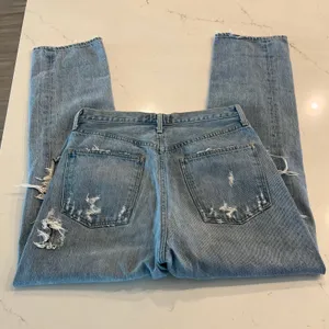 Agolde 90's Mid Rise Loose Fit Straight Leg Jeans Distressed Size 27‎ thumbnail 5