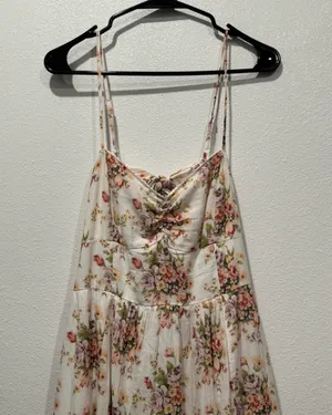 American Eagle Catie Corset Smocked Floral Midi Dress L NWOT thumbnail 3
