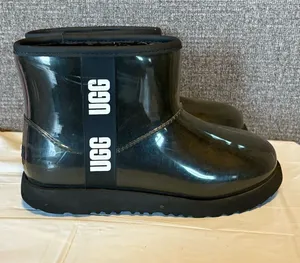 UGG Classic Clear Mini Boot Women’s 6 Black Waterproof Shearling Rain Boots thumbnail 1