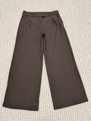 American Eagle wide leg trouser dress pants size 10 brown thumbnail 12