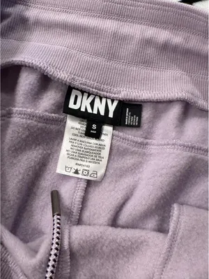 DKNY Ladies Plush Cotton Warm Cozy Fleece Draw String Jogger Lavender S thumbnail 5