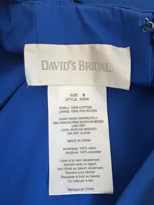 David's Bridal Royal Blue Satin Halter Criss Cross Dress Size 8 Bridesmaid thumbnail 5