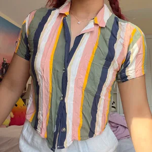 Hollister Striped Short Sleeve Button Up thumbnail 1