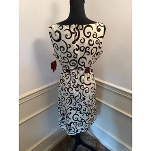 NWT Vintage R&K Originals Scroll Swirl Dress Sleeveless Midi Belted Indie Sleeze thumbnail 6