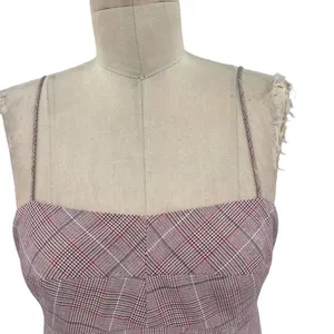 Intermix Roslyn Plaid Mini Dress‎ Pink Purple Size 4 thumbnail 4