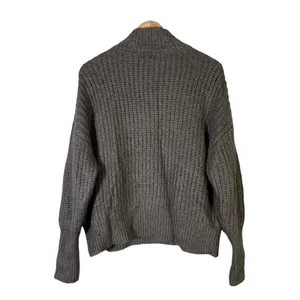BKE Mock Neck Shaker Knit Pullover Sweater Gray Relaxed Fit Size S thumbnail 4