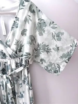NWT Baltic Born Kia Kimono Maxi Dress Sage Floral M Romantic Coquette Fairycore thumbnail 8