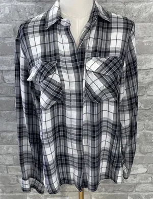 Sam Edelman Monochrome Plaid Button Down Shirt thumbnail 1