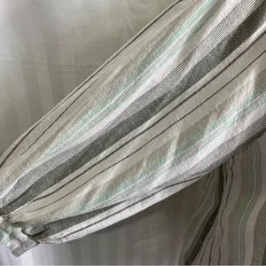 a.n.a Gray and Light Green Striped Linen V-Neck Pullover Blouse Women’s Size XS thumbnail 8