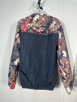 Women’s Blue Floral Windbreaker Size 2XL EUC thumbnail 5