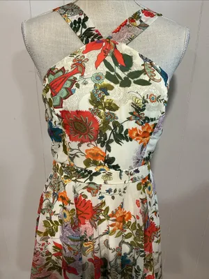 Lulu's White Floral Cross-Strap Mini Dress with Multi-Color Print thumbnail 2