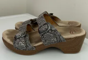Dansko Sophie Clog Sandals Silver Gray Size 8.5 -9 US 39 EU thumbnail 6