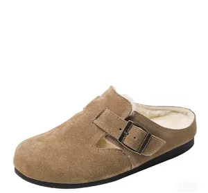 Winter outdoor leather cotton slippers Brown Size 6.5 thumbnail 3