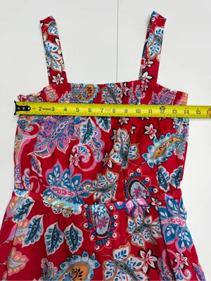 Talbots Red Paisley Summer Midi Sundress size 4 thumbnail 6