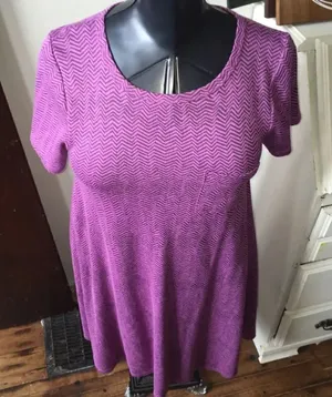 Lularoe Carly purple chevron XXS swing hi-low dress thumbnail 1