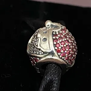 Authentic Pandora Sparkling Jolly Santa Red/Clear CZ Christmas Holiday Charm thumbnail 4