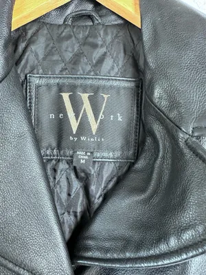 Winlit Vintage Leather Women's Jackets Size M Soft Black Warm Trench Coat Belt thumbnail 7