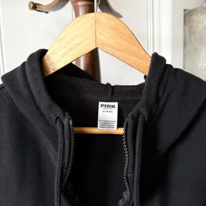 Victoria's Secret Pink Ivy Fleece Campus Black Full-Zip Hoodie Sweatshirt Medium thumbnail 6