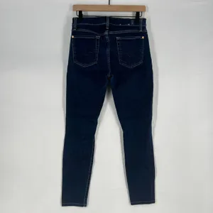 7‎ For All Mankind Jeans Womens 29 Blue Whiskering Denim Cotton Stretch Mid Rise thumbnail 7