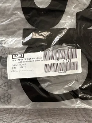 NWT ASOS DESIGN 90s ribbed mini tank dress in black thumbnail 6