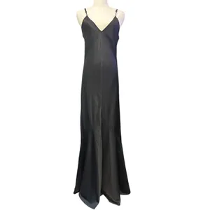 Vtg Kirna Zabete Luxury Stretch Silk Charmeuse Slip Maxi Dress Y2K Tulip Hem USA thumbnail 2