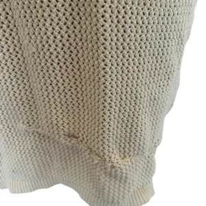 Toccin Blue Cream Crochet Midi Tank Dress SMALL Colorblock Knit Vacation $325 thumbnail 14