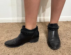 DV by Dolce Vita Black Western Ankle Booties Buckle Detail Sz 6.5 thumbnail 1