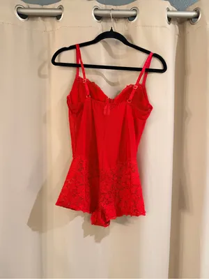 Rampage Red Lace Chemise Bodysuit thumbnail 3