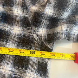 BDG‎ Urban Outfitters Navy Plaid Hi-Low Flannel Shirt Frayed Grunge Size 0439 thumbnail 7