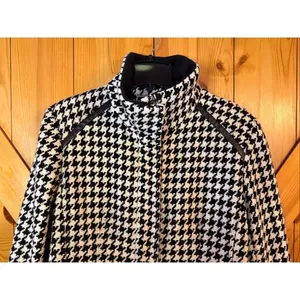 Vintage Apt. 9 Black White Houndstooth Lined Wool Blend Coat READ Size Large (64 thumbnail 2