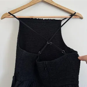 J. Crew Friday Cotton Poplin Dress Size Large Petite smocked Black thumbnail 8