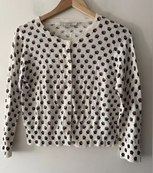 Ann‎ Taylor Loft Women's Button Up Sweater Cardigan Fan Design thumbnail 1