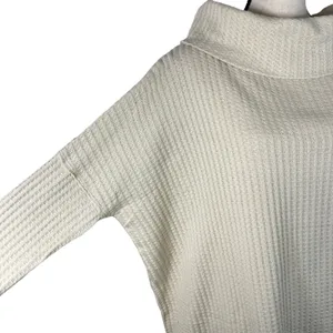 Free People Medium Thermal Top Juicy Cowl Neck Split Back Long Sleeve Stone Cold thumbnail 5