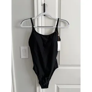 Quince NWT Italian Cami One-Piece Swimsuit Black Small thumbnail 3