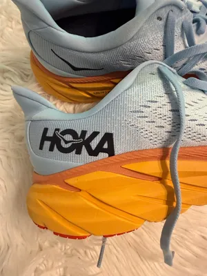 Hoka Clifton 8 Women's Light Blue and Orange Running Sneakers size 9.5 thumbnail 2