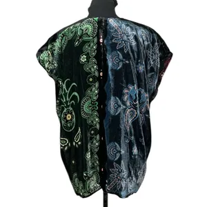 Farm Rio Multicolored Oversized Velvet Top/Blouse(Size Small) thumbnail 3