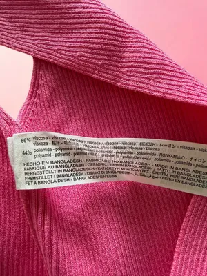 ZARA Pink Ribbed Knit Wrap Cropped V-Neck Top‎ - M thumbnail 4