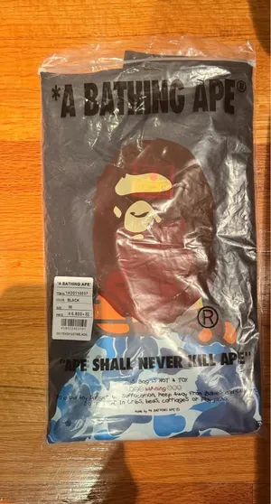 Ape (bathing) ape blue camo black T-shirt M NWT thumbnail 1
