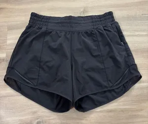 Lululemon Hotty Hot Short High-Rise Long 4" Women Size 6 Black thumbnail 1