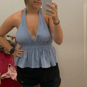 Women's Blue Halter Top Size M thumbnail 4
