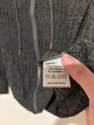 Witsmile ribbed zip up hoodie grey size large thumbnail 6