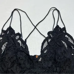 Free People Intimately FP Adella Longline Bralette in Black thumbnail 4
