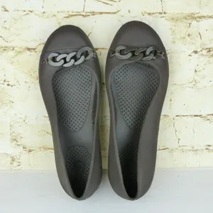 Crocs Gianna Chain Link Ballet Flats Womens 7 Brown Slip On Lightweight Comfort thumbnail 7