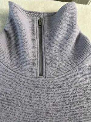 CALIA Lavender Half-Zip Waffle Knit Turtleneck Sweater thumbnail 3