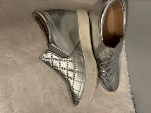 Silver slip on Metallic Sz.7 with wedge thumbnail 5