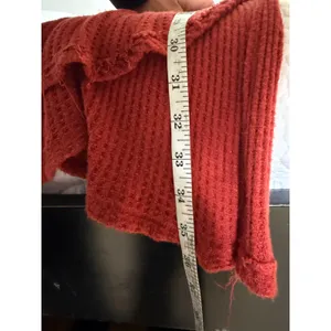 Free People Drippy Ventura Top Women XS Rust Waffle Knit Thermal Boho Red Orange thumbnail 9