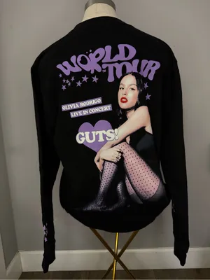 Olivia Rodrigo Black & Purple 'World Tour' Long Sleeve Tee thumbnail 1
