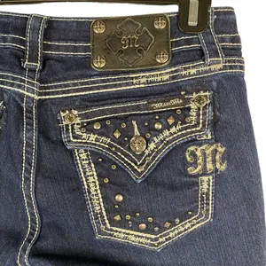 Miss Me Jeans Womens Size 28‎ Easy boot cut Denim Embellished Pockets - Hemmed thumbnail 12