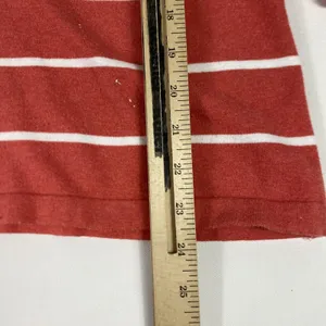 J McLaughlin Shirt Womens Large Red Stripe‎ 3/4 Sleeve Henley Chambray Trim Top thumbnail 6